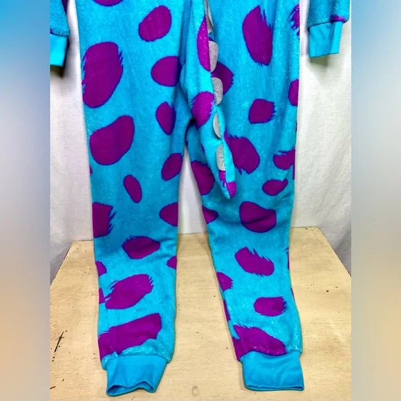 Disney Blue and Purple Sulley Plush Hooded Onesie Pajamas - Picture 7 of 13